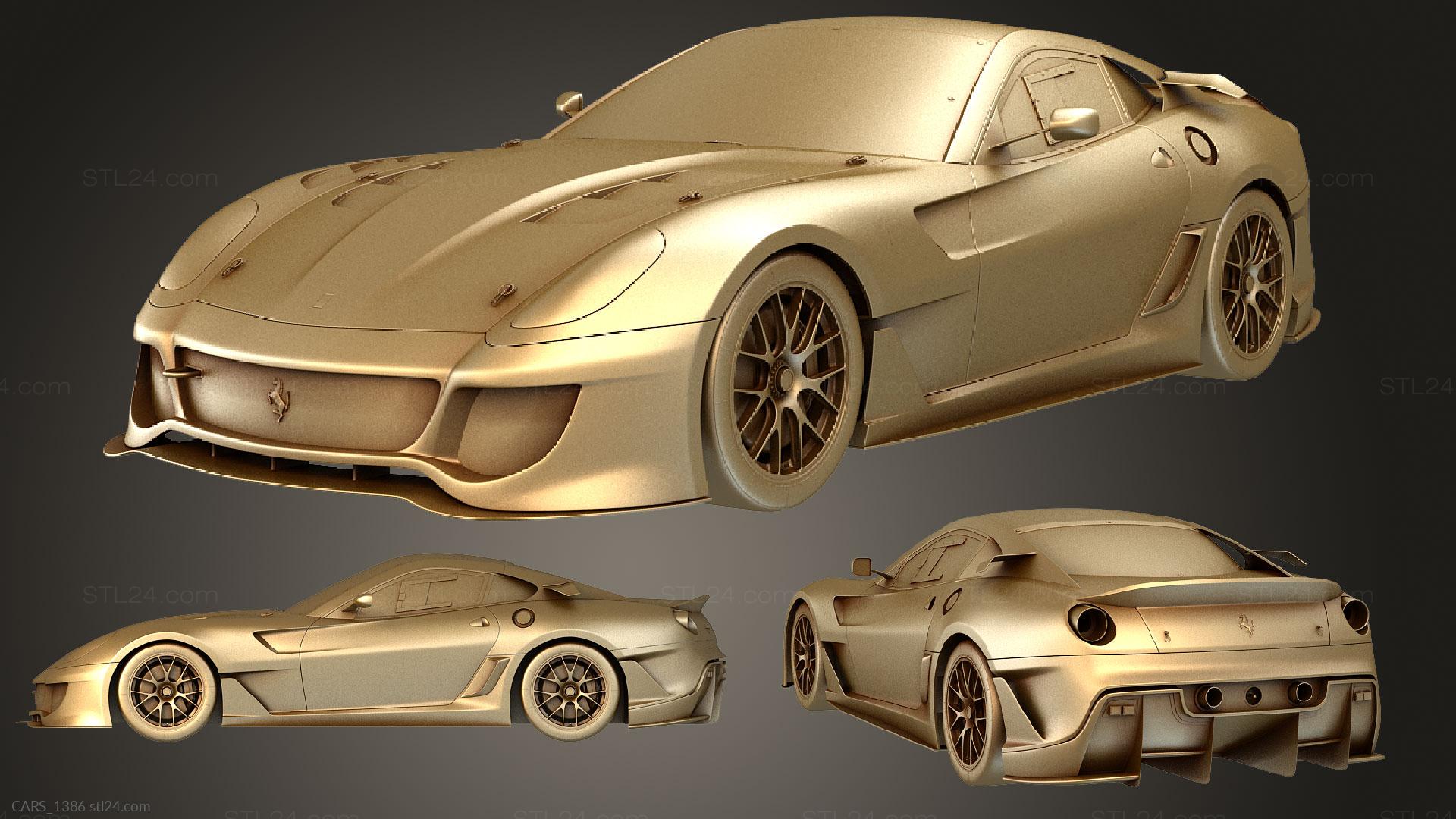 Автомобили и транспорт - Ferrari x hipoly, CARS_1386 | 3D модель для ЧПУ  станка